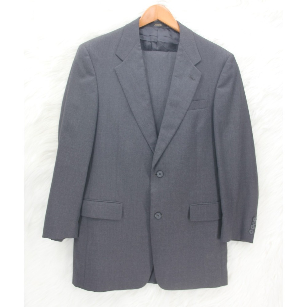 Hart Schaffner Marx 2Pc Suit 39R ~ 34x30 Gray Premium Classic Jacket Pants HSM